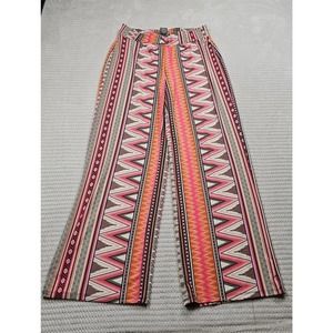 Violet B Wide Leg Pants Womens Medium Pull On Elastic Waist Geometric Print